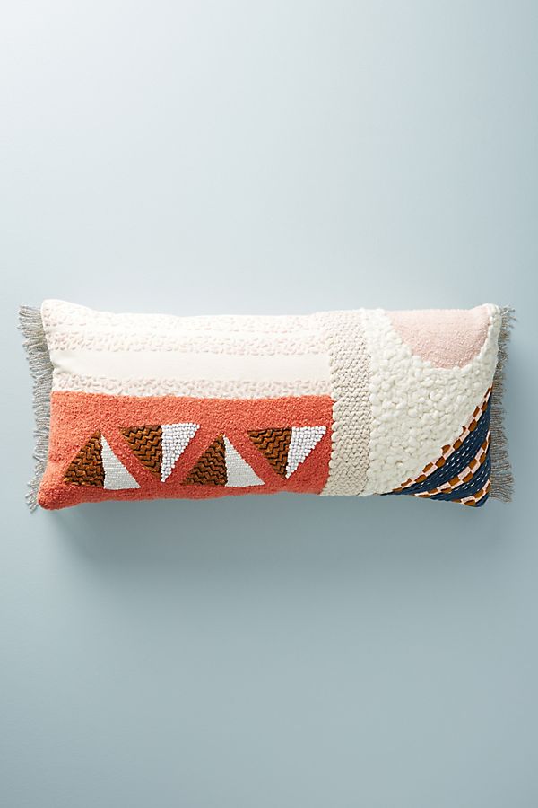 Multi colored geometric pillow