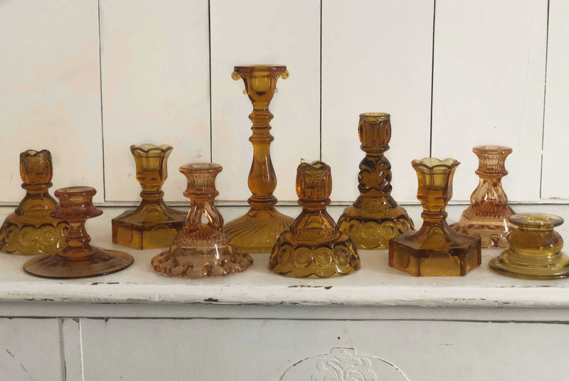 Amber Candlestick Holders – Utah Vintage Rentals