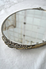 Oval mirror antique tray