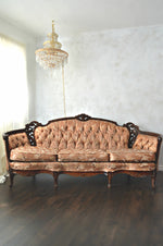 Rust color Victorian sofa