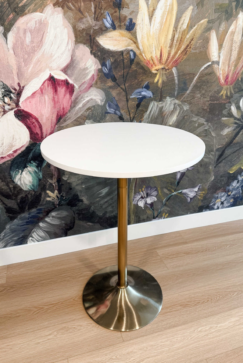Midas Gold Pedestal Table – Bistro & Cocktail Table Rental – Utah ...
