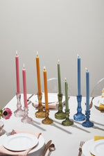 "Replica" Colored Glass Candlestick Holders | (QTY 60)