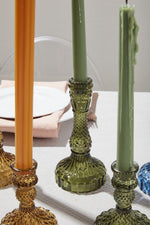 "Replica" Colored Glass Candlestick Holders | (QTY 60)