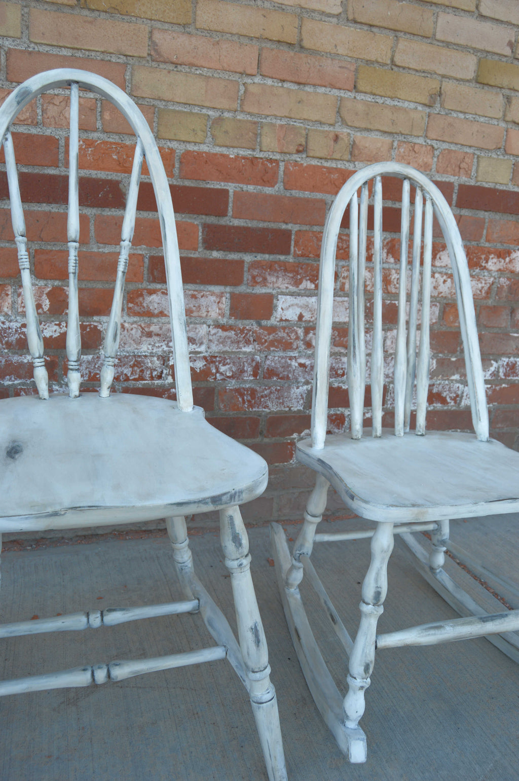 Antique white refinished chairs