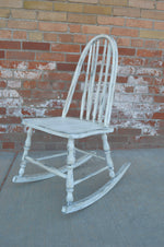Antique white refinished rocking chair