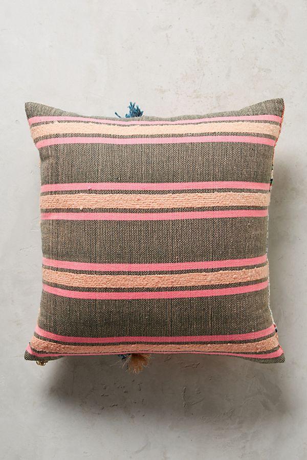 Multi colored boho pillow with stripes 