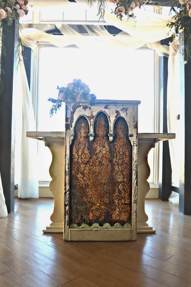 Victorian-styled wedding altar