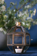 Geometric lantern with tea light