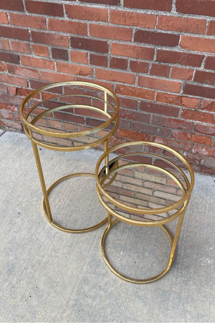 “Cupid” Gold Mirror Tables | QTY 2