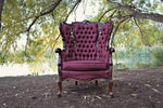 Large burgundy Victorian chair