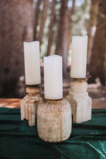 "Florence" Wood Pillar Candle Holders | QTY 24