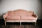 Tufted velvet pink sofa