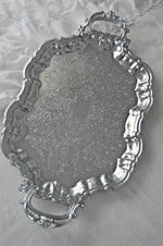 Ornate silver vintage serving trays