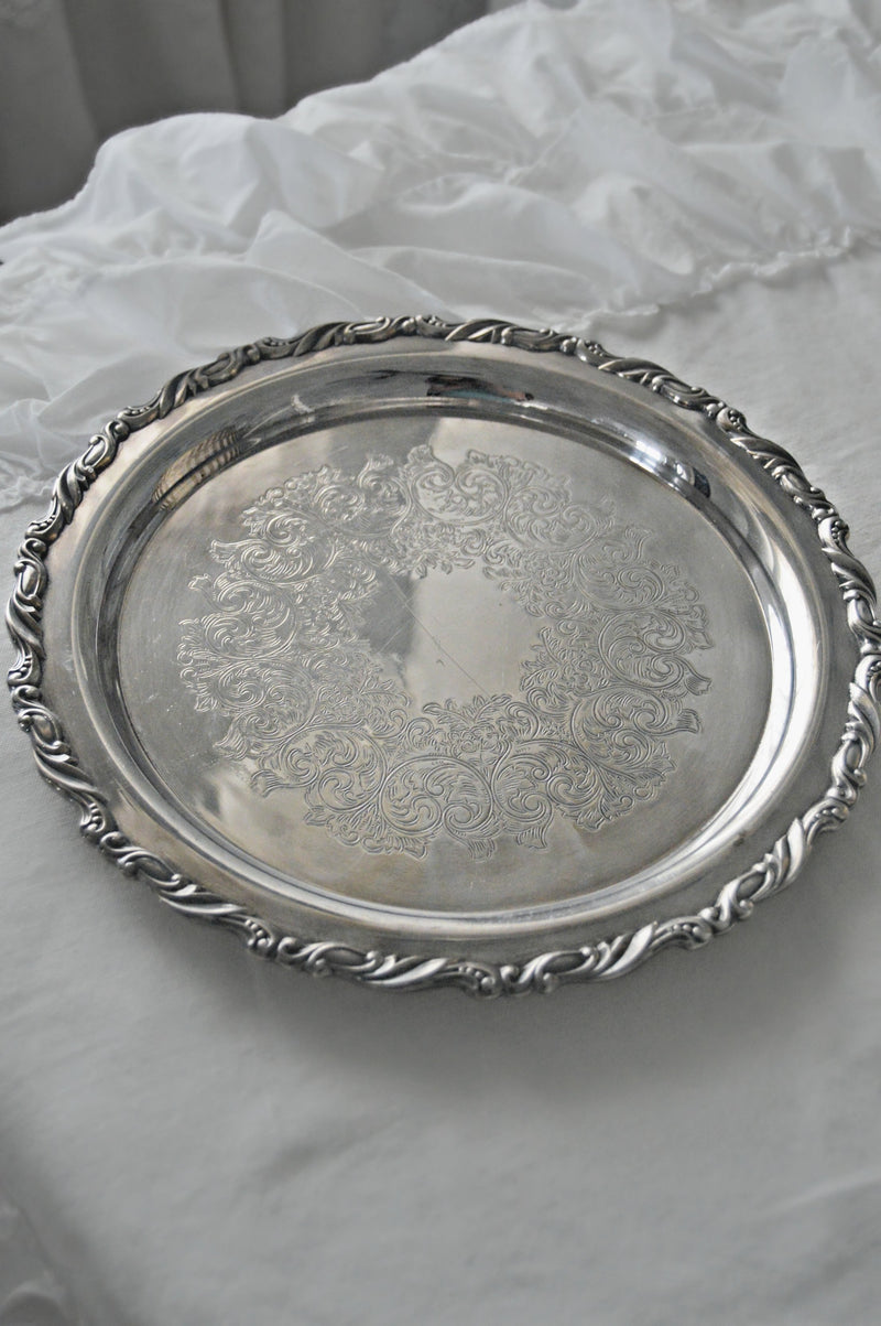 Silver vintage serving platter