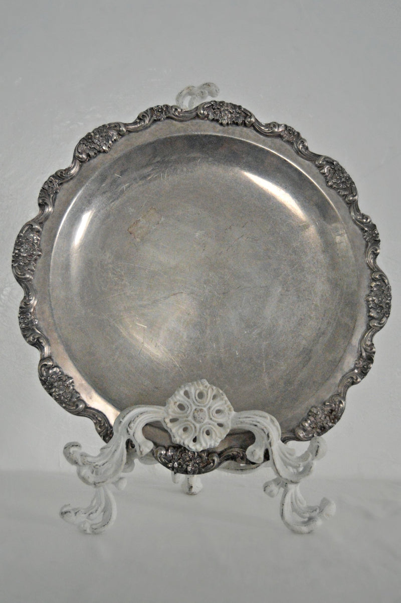 Silver vintage serving platter 