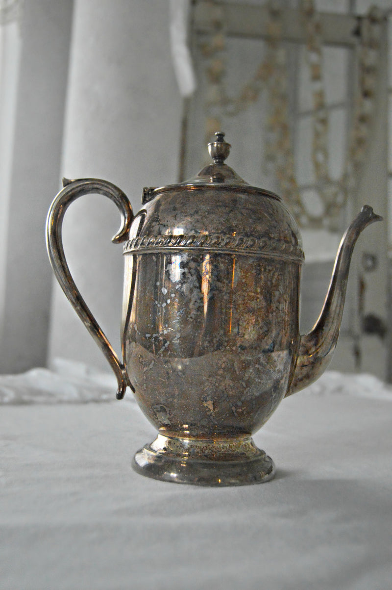 Silver patina vintage teapot