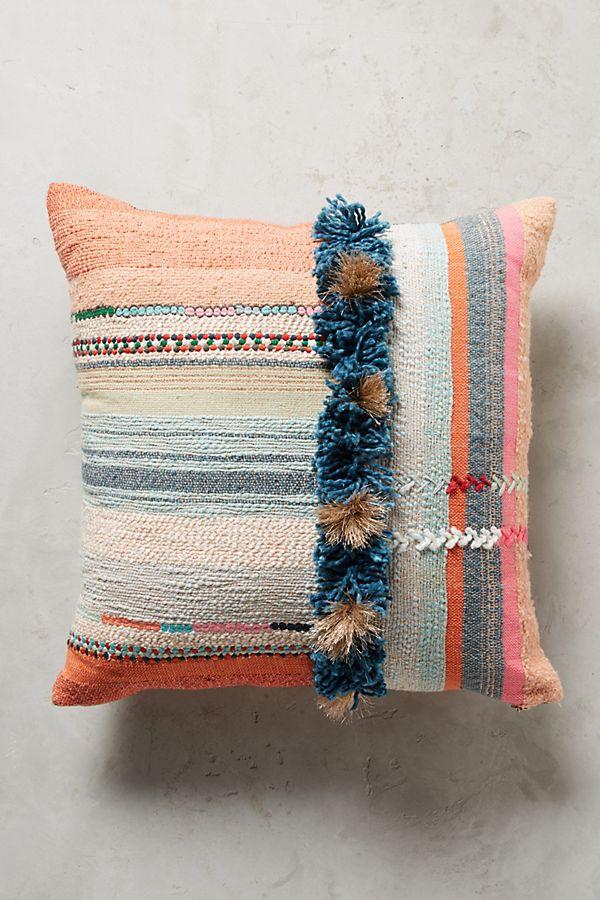 Multi colored boho pillow with fringe