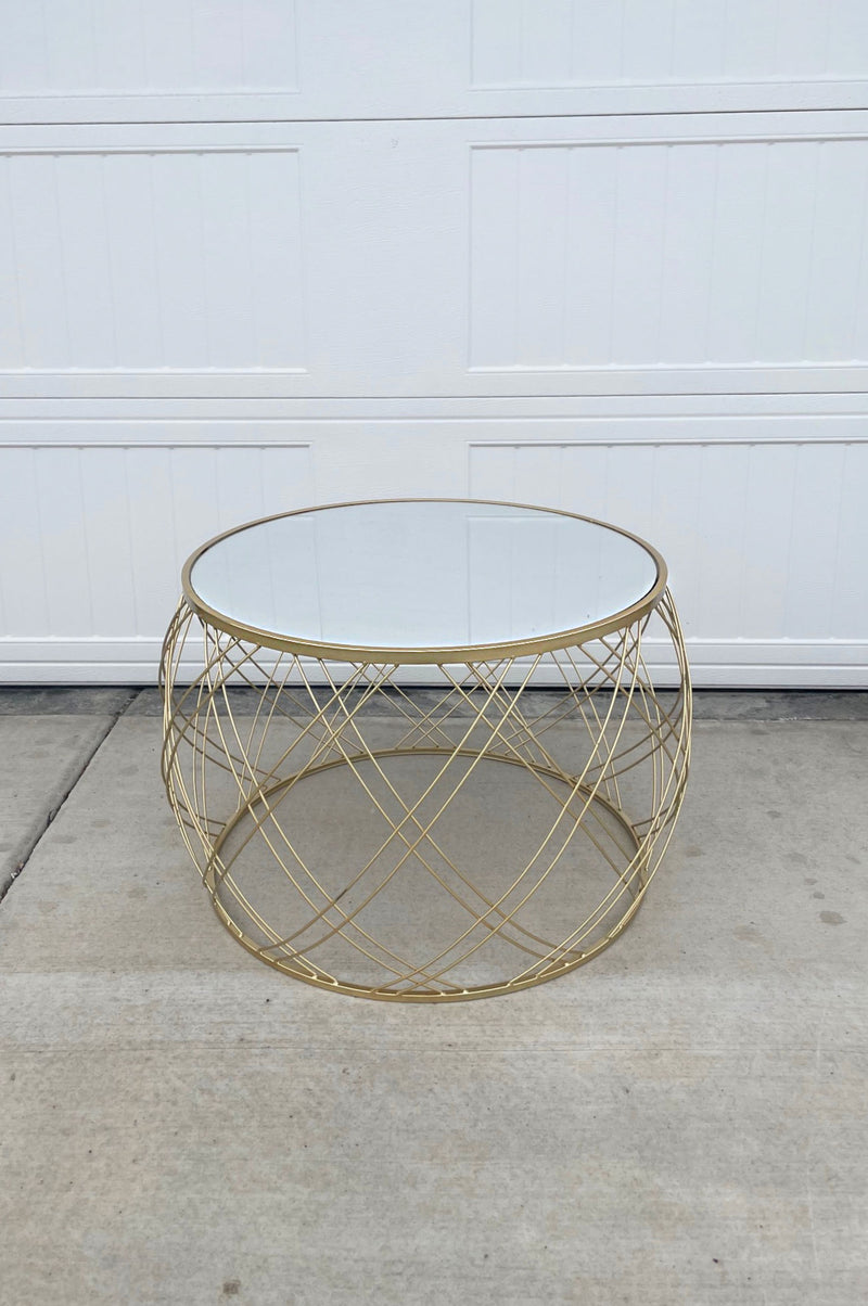 "Uptown Girl" Gold Mirror Coffee Table
