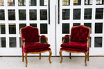Vintage red velvet chairs