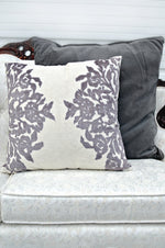 Purple velvet decorative pillow