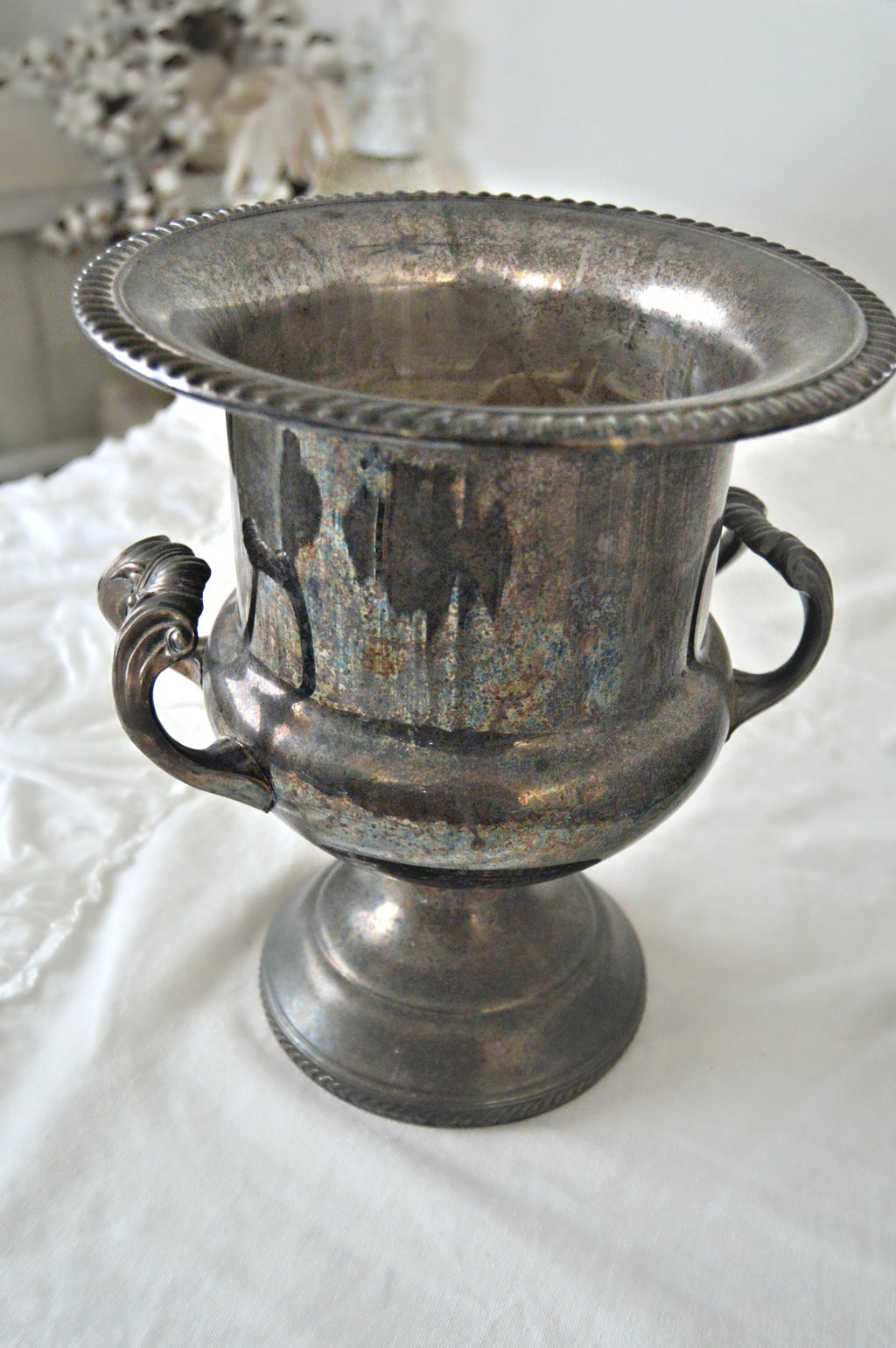Vintage champagne bucket tarnished silver | Utah Wed Rentals