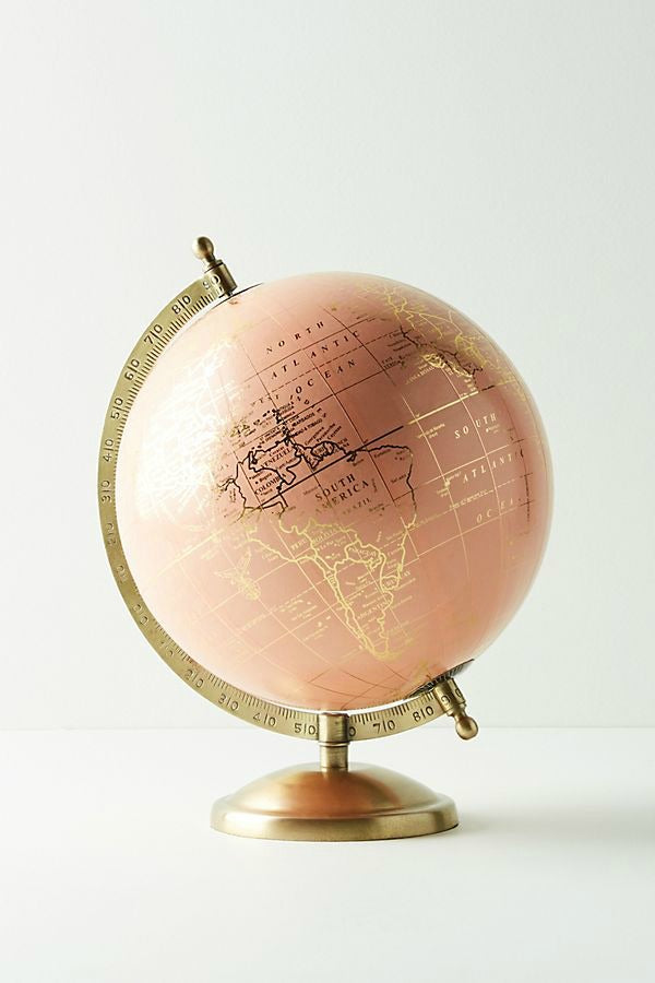 Pink world globe